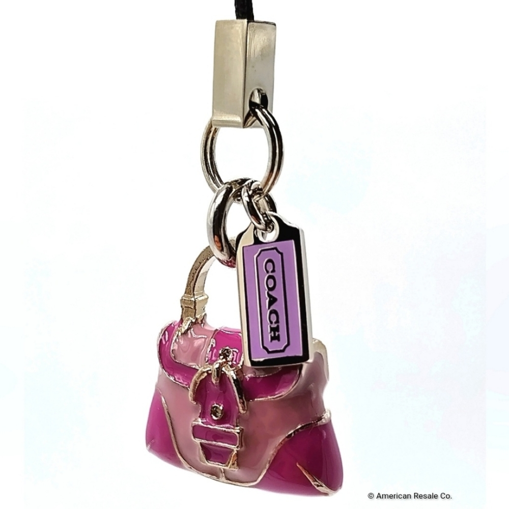 Vintage COACH Pink Mini Purse Keychain Lanyard, Y2K Purse Charm - Picture 1 of 10